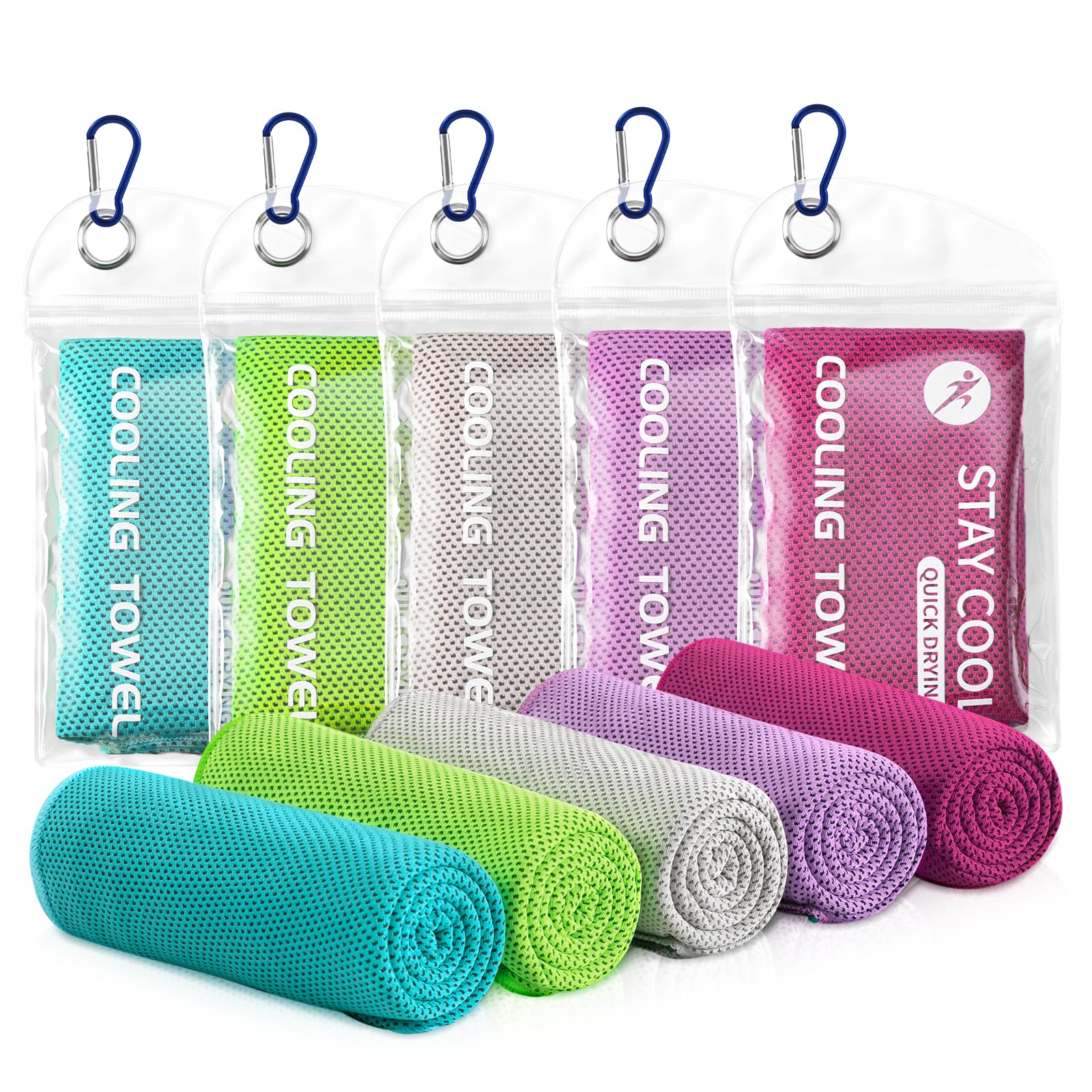 Ymomode Cooling Towels - 5 Pack Gym Towels Gym Towels for Working Out Yoga Towel Quick Dry Towel for Running Camping Fitness & More Activities